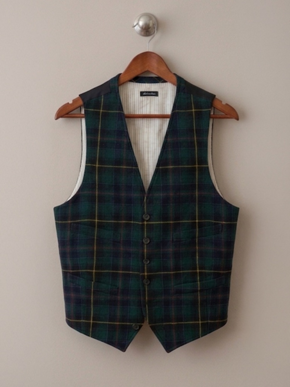 J.Crew Green/Blue Plaid Vest in size small